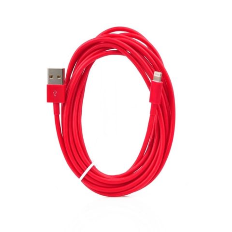 Dátový kábel Lightning (iPhone) I5-RD 3 m červený