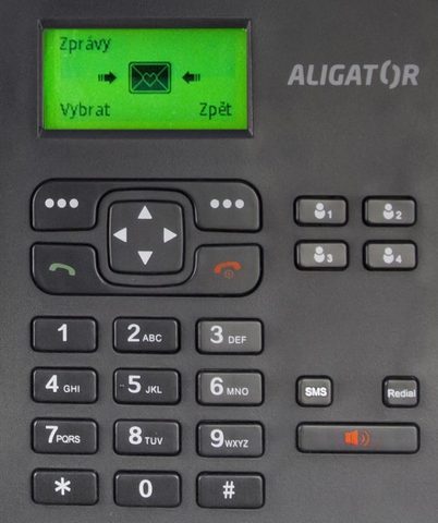 ALIGATOR T100 čierny, stolný telefón GSM