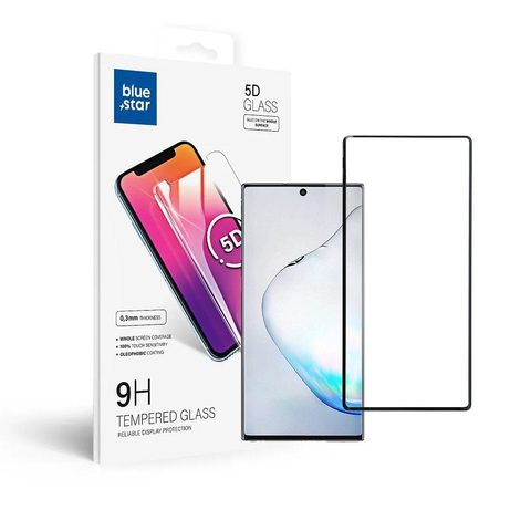 Tvrdené / ochranné sklo Samsung Galaxy Note 10 čierne Full Face (plné lepidlo/malá veľkosť)