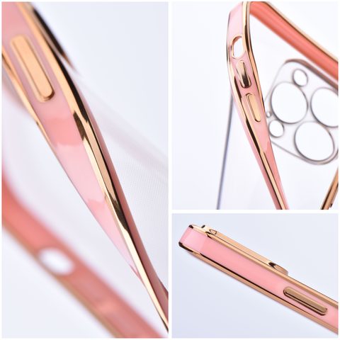 tok / borító Apple iPhone 12 Pro rózsaszín / átlátszó - Forcell Lux