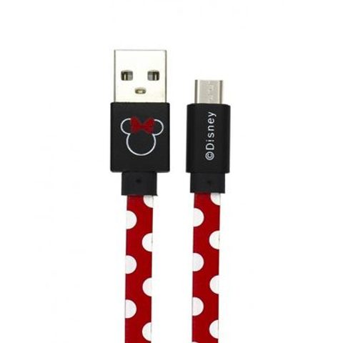 Adatkábel micro USB Disney Minnie piros pöttyökkel