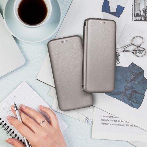 Pouzdro / obal na Samsung Galaxy A02s šedé - knížkové Book Forcell Elegance