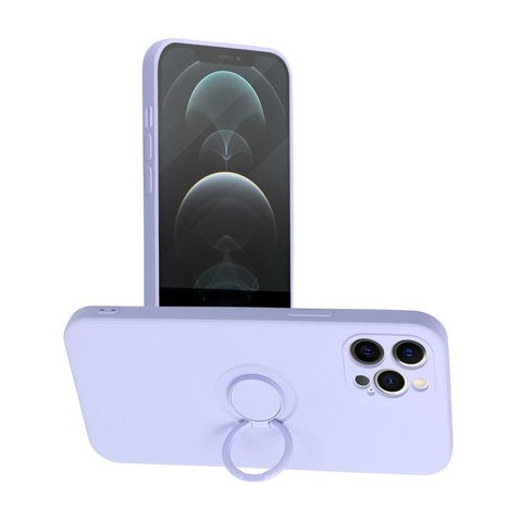 Obal / kryt pre Apple iPhone 12 Pro Max fialové - Forcell SILICONE RING