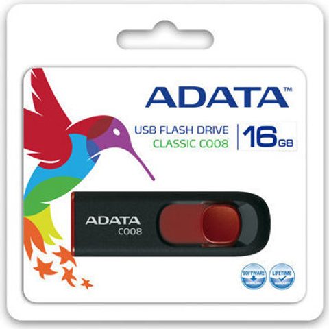 USB flash disk 16 GB čierny/červený - ADATA C008