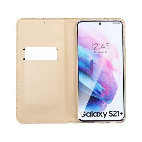 Pouzdro / obal na Samsung Galaxy S21 zlaté - knížkové SHINING