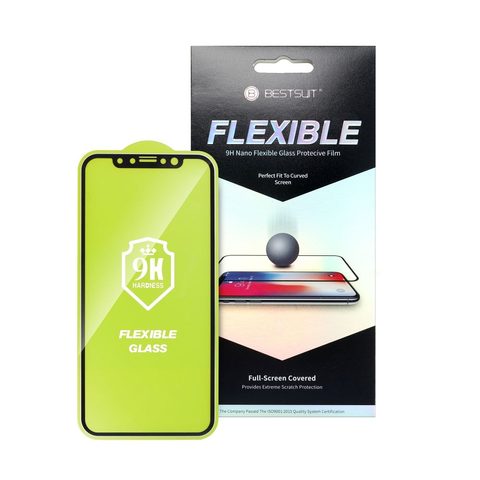 Edzett / védőüveg Apple iPhone 14 Pro Max 6,7" - fekete Bestsuit Flexible Hybrid 5D