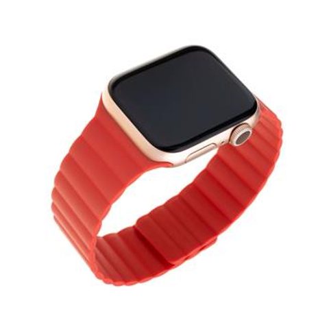 Silikonový řemínek FIXED Magnetic Strap pro Apple Watch 38mm / 40mm červený