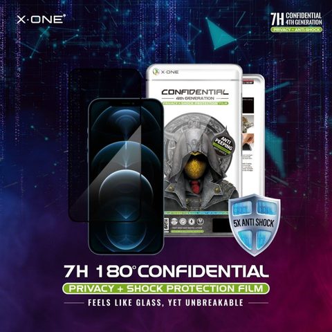 Tvrzené / ochranné sklo Apple iPhone 14 Pro - X-ONE Extreme Shock Eliminator 4th gen. Privacy