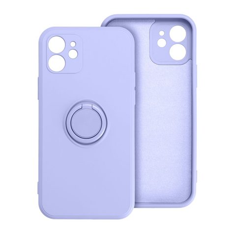 Obal / kryt na Apple iPhone 14 Pro fialové - Forcell Silikónové puzdro s krúžkom