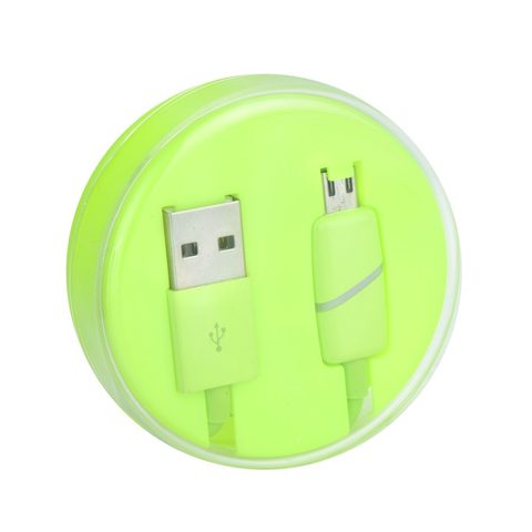 Kábel Micro USB BOX gyűrű Lime