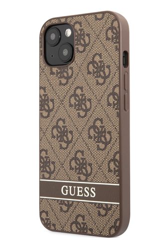 Guess PU 4G csíkos hátlap iPhone 13-hoz Barna barna