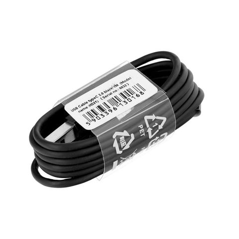 Töltő- és adatkábel USB-C Type-C 2.0 HD21 fekete 1m