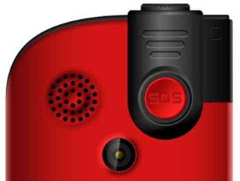 EVOLVEO EasyPhone FM, mobiltelefon időseknek töltőállvánnyal (piros)
