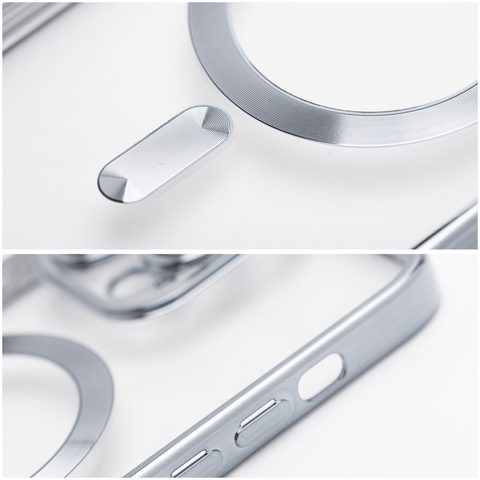 Obal / kryt na Apple iPhone 15 Plus stříbrný - Electro Mag Cover