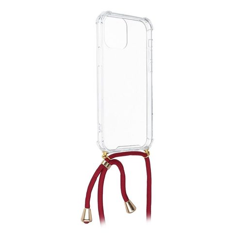 Obal / kryt na Apple iPhone 11 Pro Max transparentní s červenou šňůrkou - Forcell Cord
