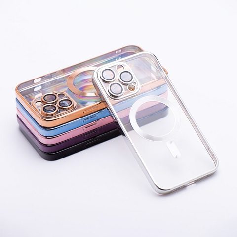 Obal / kryt na Apple iPhone 12 Pro Max strieborný - Electro Mag Cover MagSafe