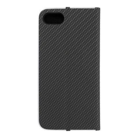 Puzdro / obal pre Apple iPhone 7 / 8 čierne - kniha LUNA CARBON