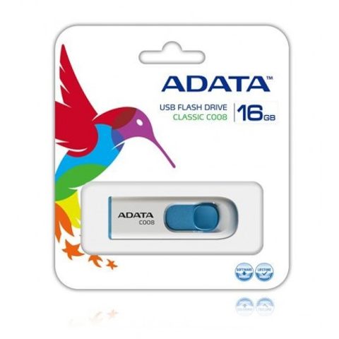 USB pendrive 16GB fehér/kék - ADATA C008