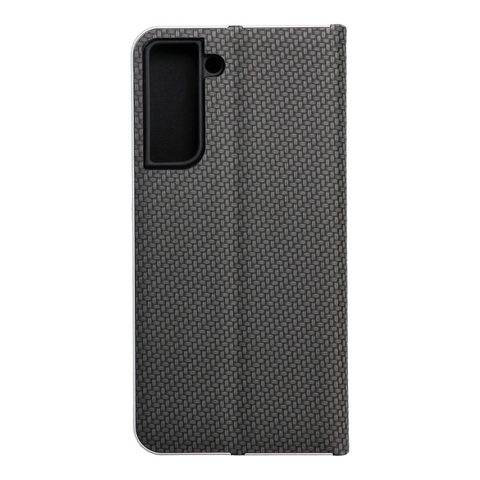 Puzdro / obal pre Samsung Galaxy S21 FE čierny - kniha Forcell Luna Book Carbon