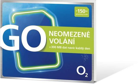 SIM karta O2 GO Neobmedzené hovory + 150Kč kredit