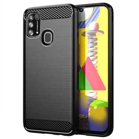 Obal / kryt na Samsung Galaxy M31 černý Forcell CARBON