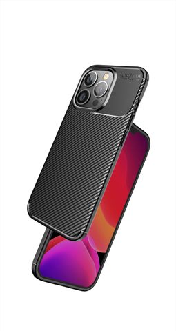 Obal / kryt na Apple iPhone 12 / 12 PRO černý - CARBON PRO Case