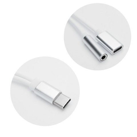 Adaptér / redukce HF / audio + nabíjení USB - C bílý