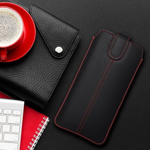 Pouzdro / obal na Samsung Galaxy Note / Note 2 / Note 3 černé - zasouvací Forcell Pocket Case Ultra Slim