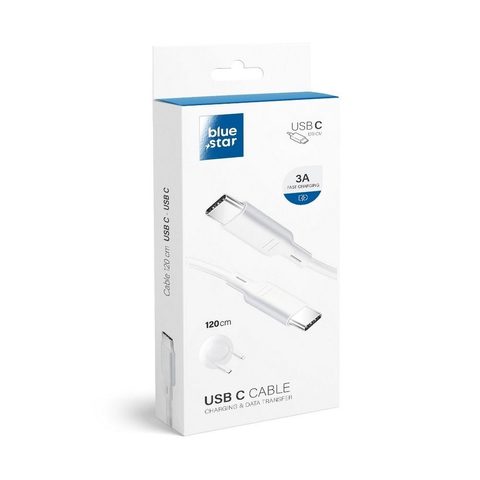 USB C / USB C 3A adatkábel - Kék csillag