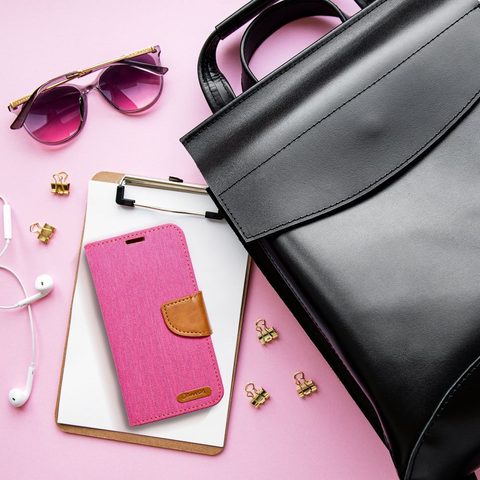 Pouzdro / obal na Xiaomi Redmi 12C růžové - knížkové Canvas