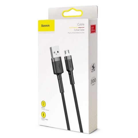 Nabíjecí a datový kabel USB / Micro USB 3 m šedo-černý - BASEUS Cafule