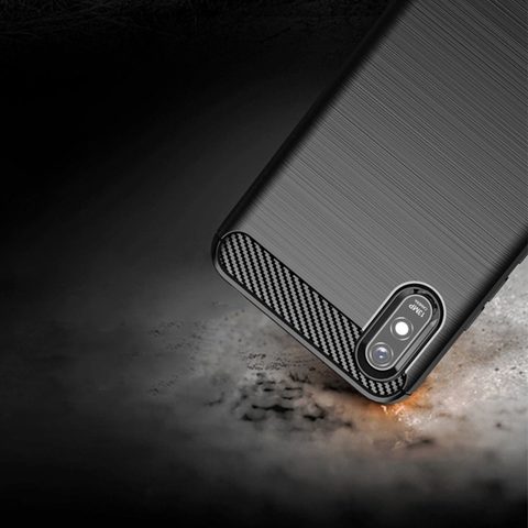 Fedél / borító Xiaomi Redmi 9A fekete - Forcell CARBON