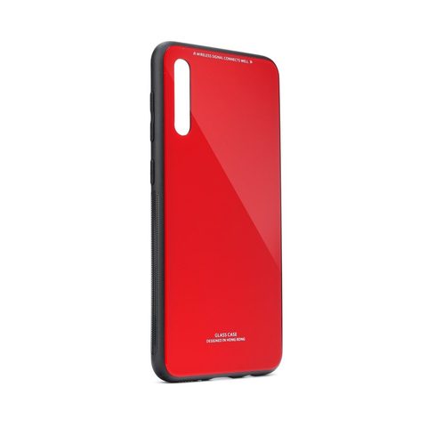 Obal / kryt pre Samsung Galaxy A70 červený - sklenená zadná strana Forcell