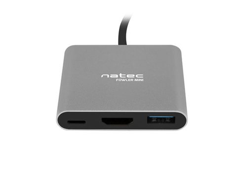 Multifunkční adaptér Fowler MINI USB-C PD, USB 3.0, HDMI 4K - Natec