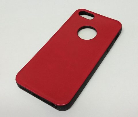 Obal / kryt pre Apple iPhone 5G/S červené (koženka)