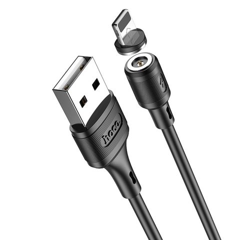 Magnetický nabíjecí kabel pro iPhone USB / Lightning 1 m černý - HOCO