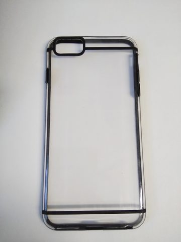 Obal / kryt pre Apple iPhone 6 Plus priehľadné s čiernym rámom