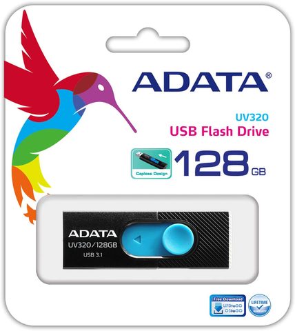 ADATA UV320 USB 3.2 128 GB-os flash meghajtó - Fekete