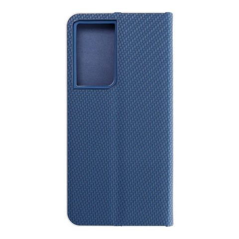 Pouzdro / obal na Samsung Galaxy S21 Ultra modré - knížkové Luna Carbon