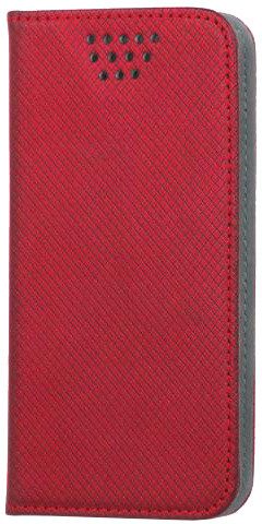 Puzdro / obal Univerzálne na telefón 5,5-5,7" červené - kniha Smart Magnet