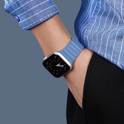 Řemínek magnetický, silikonový Apple Watch 42/44/45mm modrý - DUX DUCIS