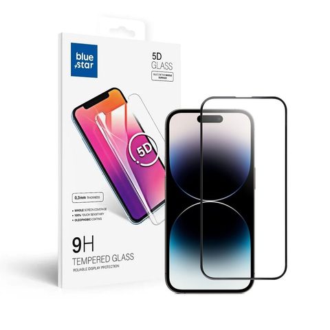 Tvrzené / ochranné sklo APPLE IPHONE 14 Pro 6,1"  černé - 5D Plné lepení Blue Star