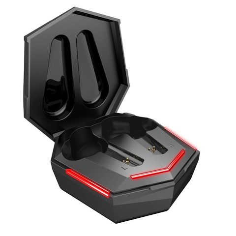 Bluetooth herní sluchátka s mikrofonem a dokovací stanicí , USB C černé TWS ART AP-TW-G10 GAMING