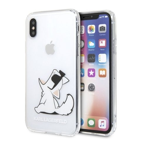 Obal / kryt na Apple iPhone X / XS transparentné - KARL LAGERFELD