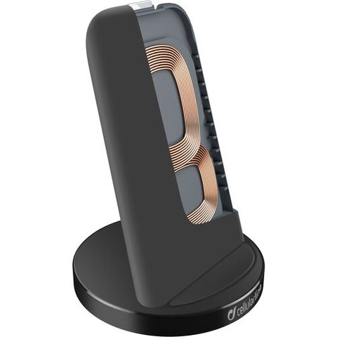 Vezeték nélküli töltőállvány Cellularline WIRELESS FAST CHARGER STAND S USB-C, gyors töltés, Qi szabvány, fekete színű
