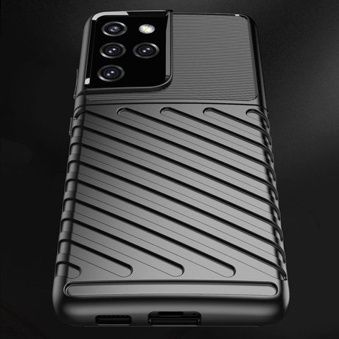 Obal / kryt pre Samsung Galaxy S21 Ultra čierny - Forcell THUNDER
