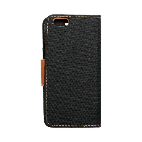 Puzdro / obal pre Apple iPhone 6/6S čierne - kniha Canvas