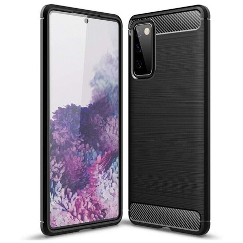 Obal / kryt na Samsung Galaxy S20 FE černý - Forcell CARBON