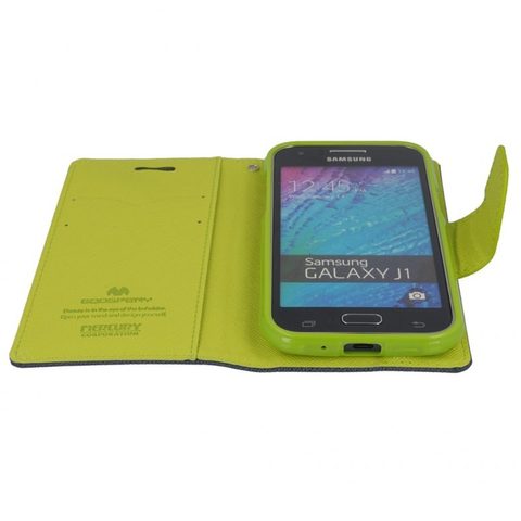 Pouzdro / obal na Samsung Galaxy J1 modro zelené - knížkové Fancy Book