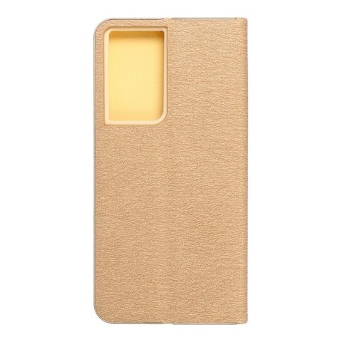 Pouzdro / obal na Samsung Galaxy S21 Ultra zlaté - knížkové Luna Book